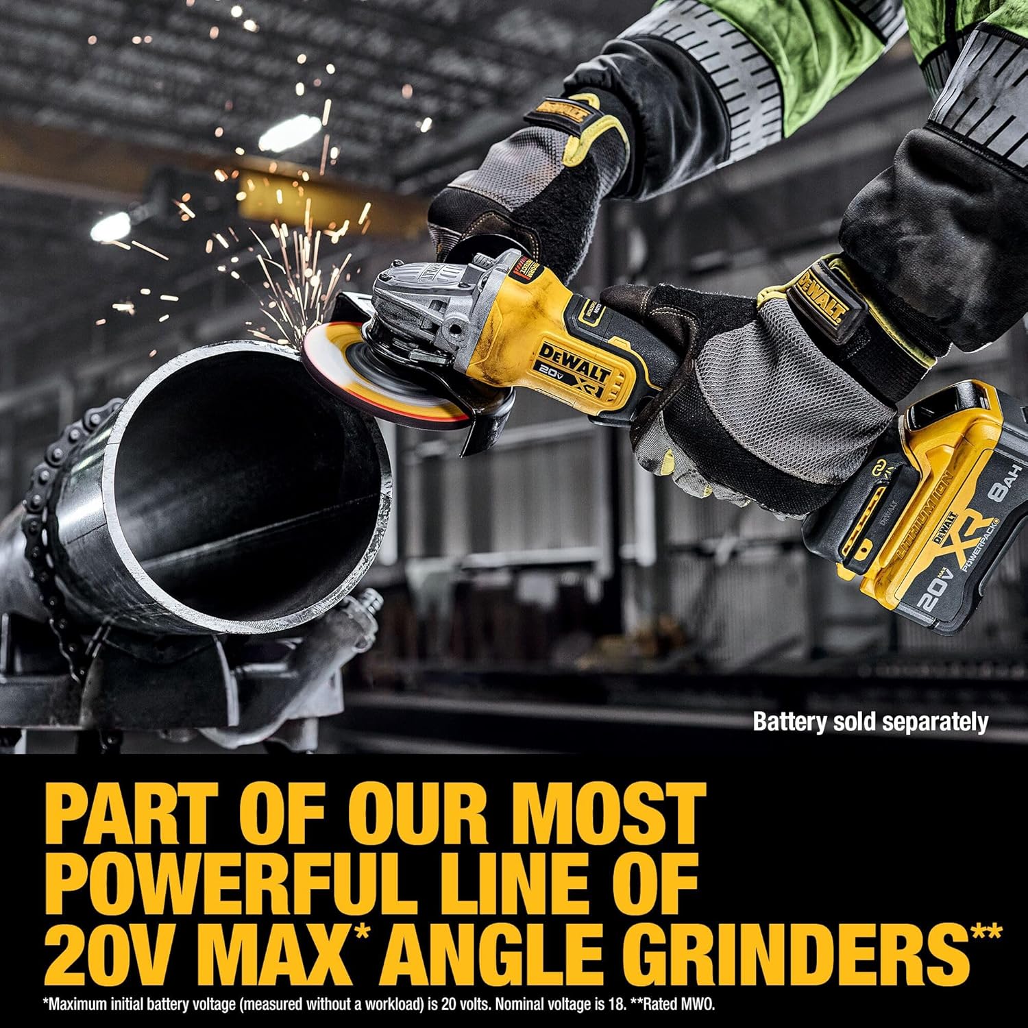DEWALT 20V MAX* XR Brushless Cordless 4-1/2 in. - 5 in. Variable Speed Paddle Switch Grinder (Tool Only) (DCG410VSB)