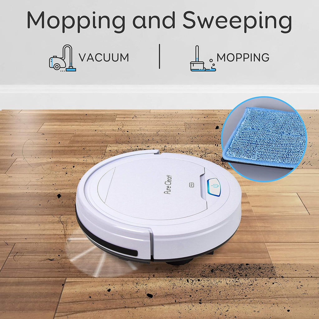SereneLife Pure Clean Robot Vacuum Cleaner - Upgraded Lithium Battery 90 Min Run Time - Automatic Bot Self Detects Stairs Pet Hair Allergies Friendly Robotic Home Cleaning for Carpet Hardwood Floor