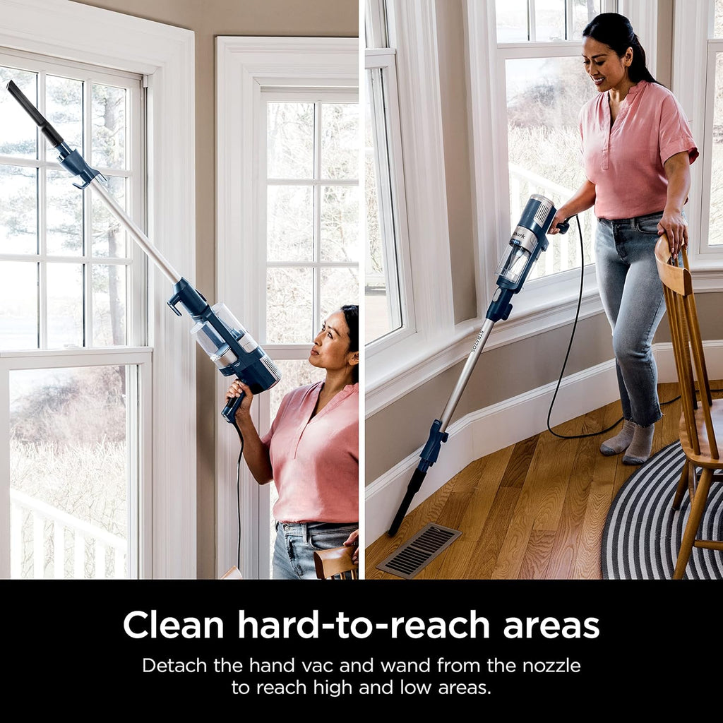 Shark HZ3002 Stratos Ultralight Corded Stick Vacuum with DuoClean PowerFins HairPro, Self-Cleaning Brushroll, & Odor Neutralizer Technology, Navy (Renewed)