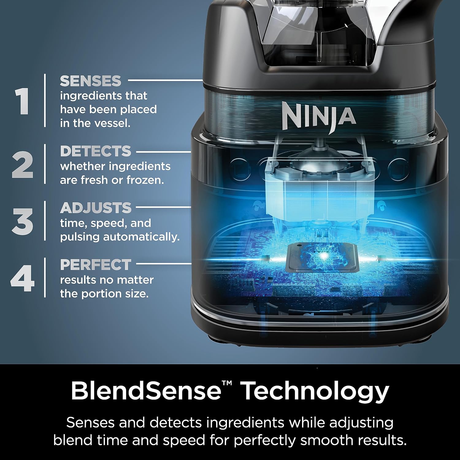 Ninja Full Size & Personal Blender I All-in-One | For-Smoothies, Food and More | BlendSense Tech I Includes 72 oz. Pitcher & (2) 24 oz. To-Go Cups with Lids | 1800 Peak Watt | Black | TB301