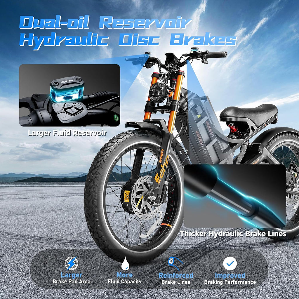 eAhora 2026 Romeo Pro 3/2 50-46Mph Electric Bike for Adults 5600W/4000W/2500W Dual Motor Ebike 60V/80Ah 52V/70Ah Long Range Fat Tire Full Suspension Electric Mountain Bicycle