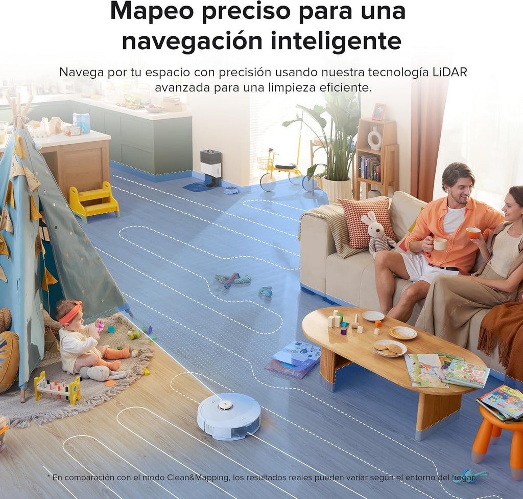 roborock Q8 Max+ Robot Vacuum Cleaner with Suction Station, DuoRoller Brush, 5500Pa Suction Power, 2.5 L Dust Bag, 350 ml Water Tank, Mop Robot PreciSense LiDAR Navigation (White)