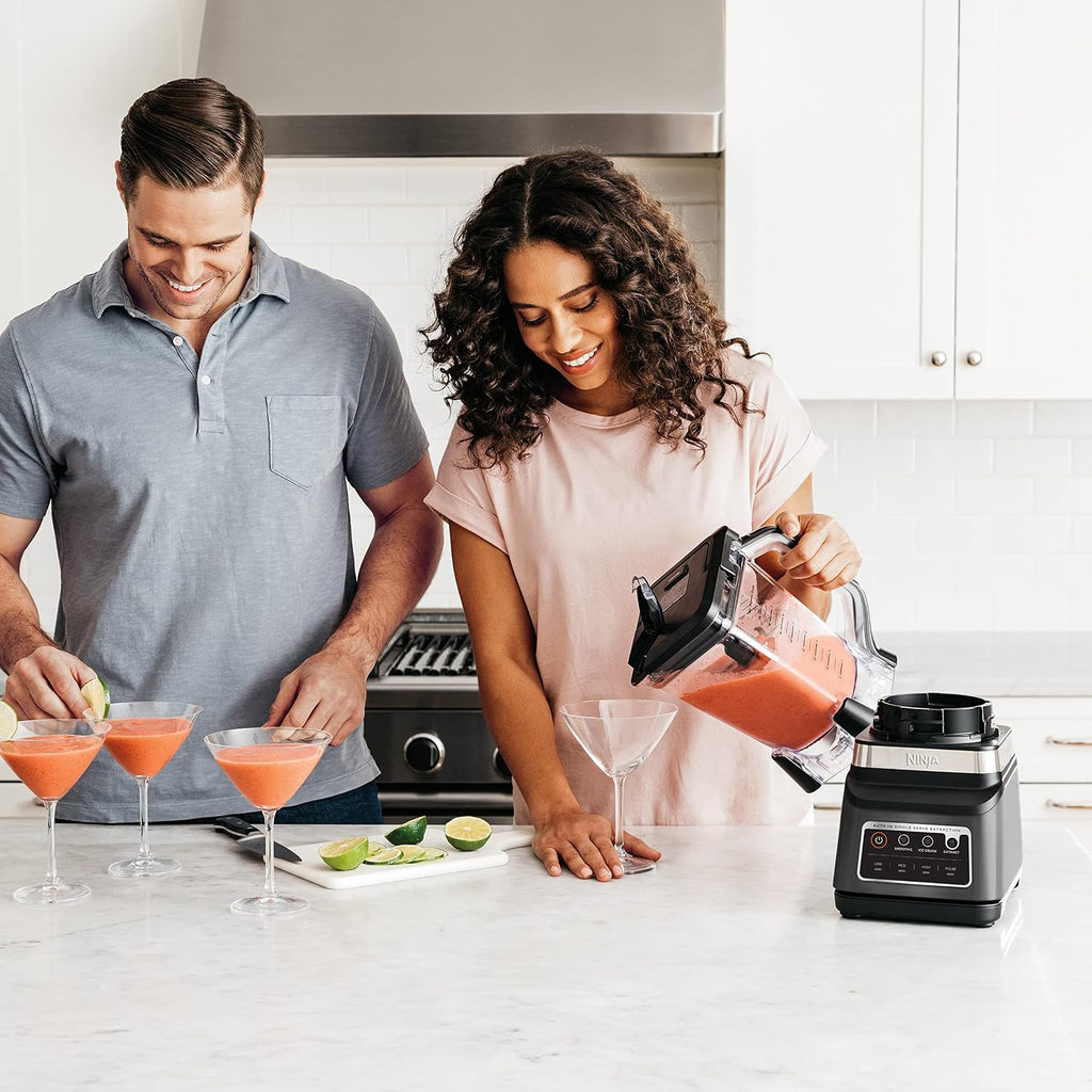 Ninja DB751A Pro Plus DUO Blender, 1400W, Auto-IQ, 3 Modes: Smoothies, Frozen Drinks, 72oz Pitcher, 2x24oz Cups, Pro Blades, Black/Stainless