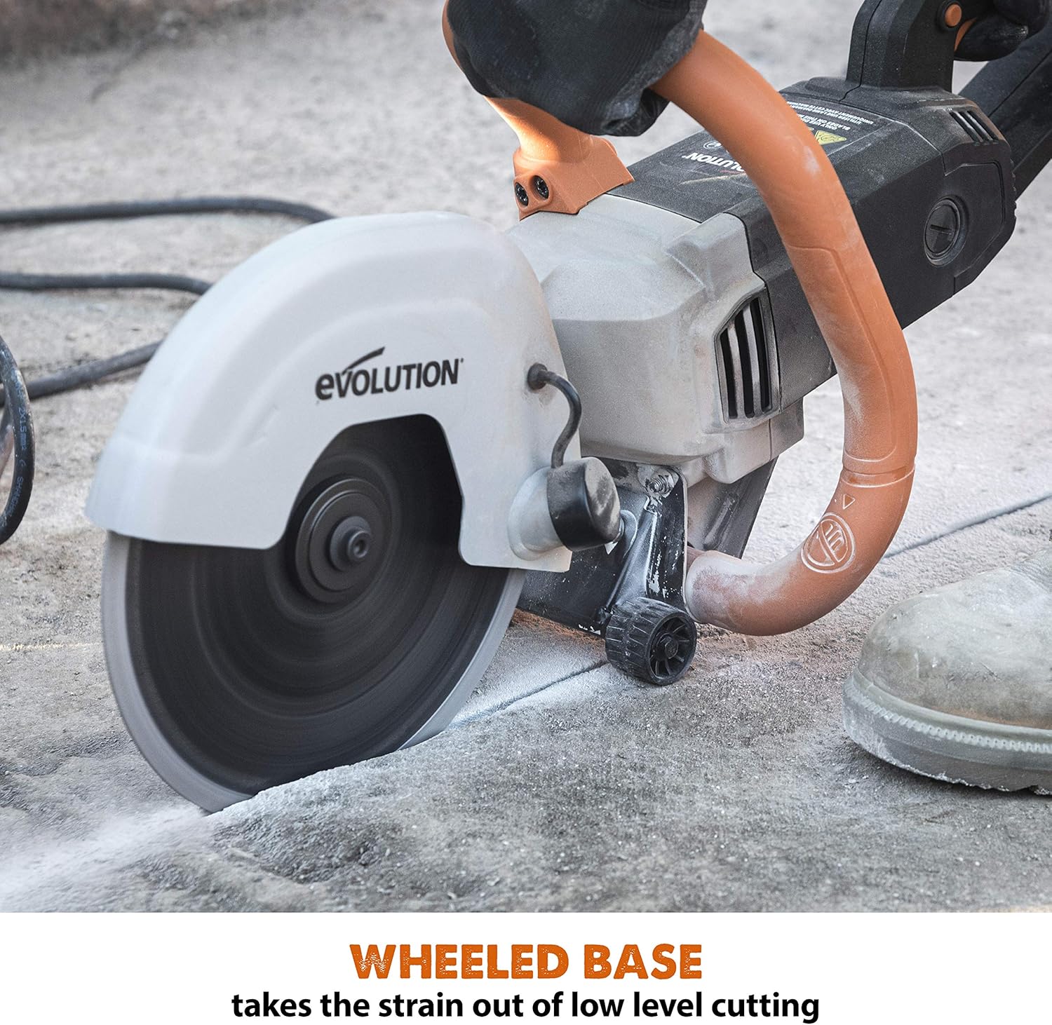 Evolution R230DCT - 9 in Concrete Saw (Circular, Angle Grinder, Cut Off Saw) - 15A Motor, No Gas - 3-1/2 In Cut - Incl Diamond Masonry Blade