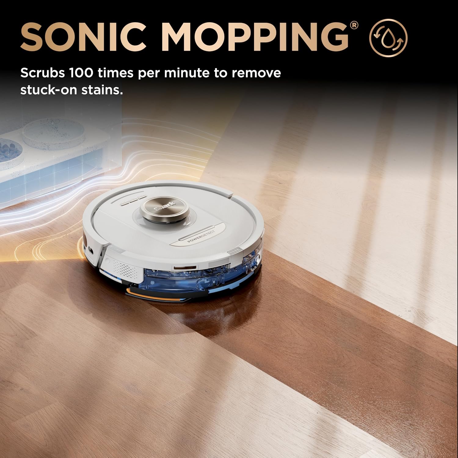 Shark Robot Vacuum & Mop Combo, PowerDetect NeverTouch Pro, Self-Emptying, Self-Refill with Self-Clean Pad Wash & Dry, 60-Day Debris Capacity, 30-Day Refill Tank, 5 Technologies, White, AV2810ZEWH