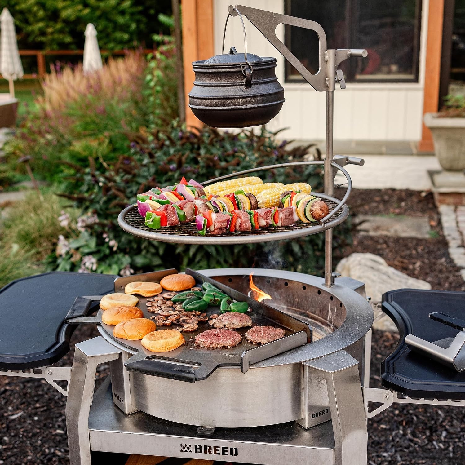 Outpost Grill 24 - Campfire Grill - Breeo X Series Accessory - Stainless Steel, Durable, USA Made - Campfire Grate - Camping Cooking Rack - Fire Pit Accessories