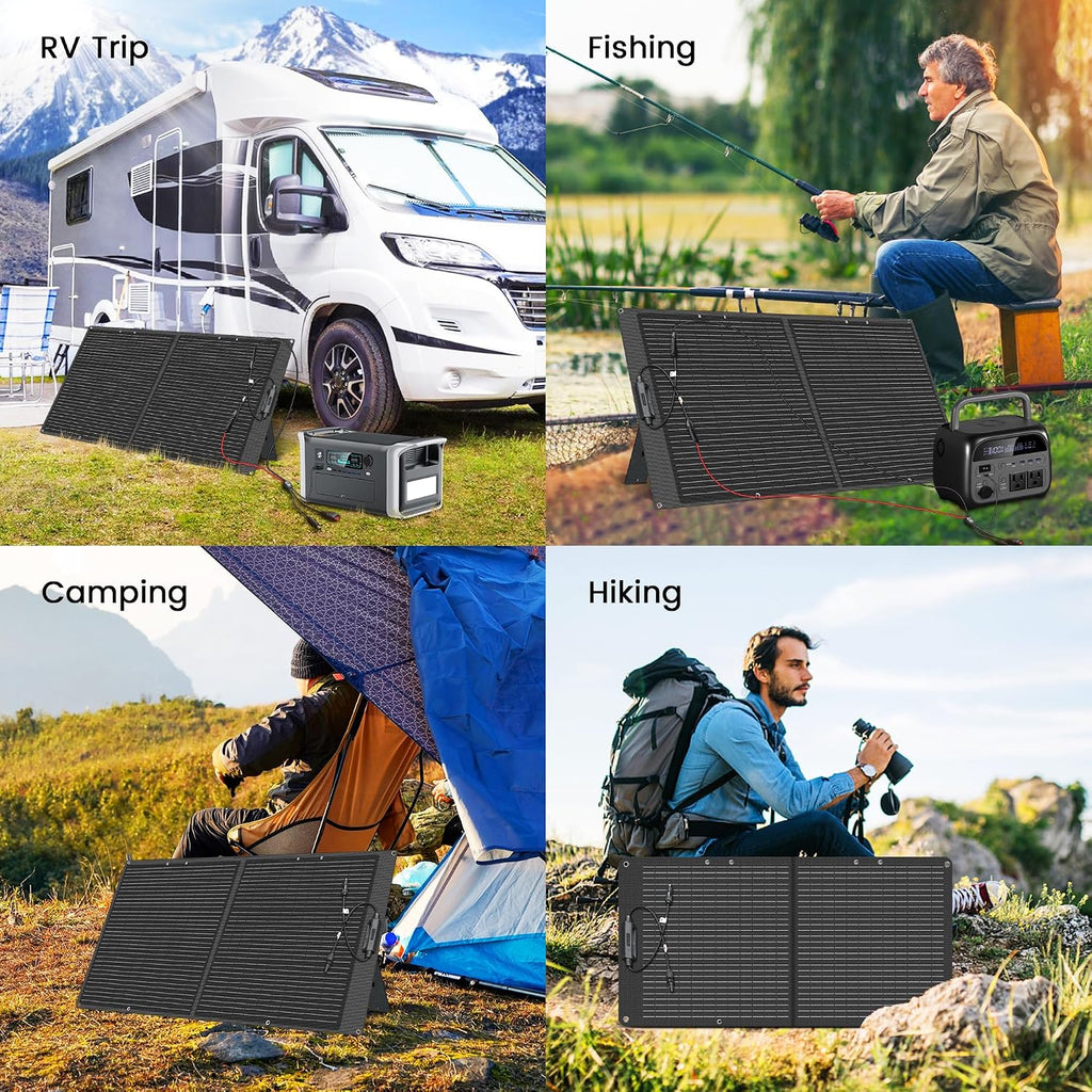 100W Portable Solar Panel for Power Station Generator,EFTE 23.7% High Efficiency Foldable Solar Panel Charger IP65 Waterproof with Adjustable Kickstand for Camping RV Outdoor Off-Grid