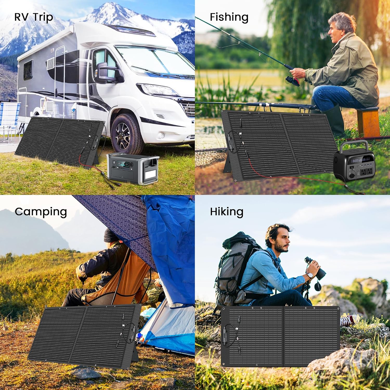 100W Portable Solar Panel for Power Station Generator,EFTE 23.7% High Efficiency Foldable Solar Panel Charger IP65 Waterproof with Adjustable Kickstand for Camping RV Outdoor Off-Grid