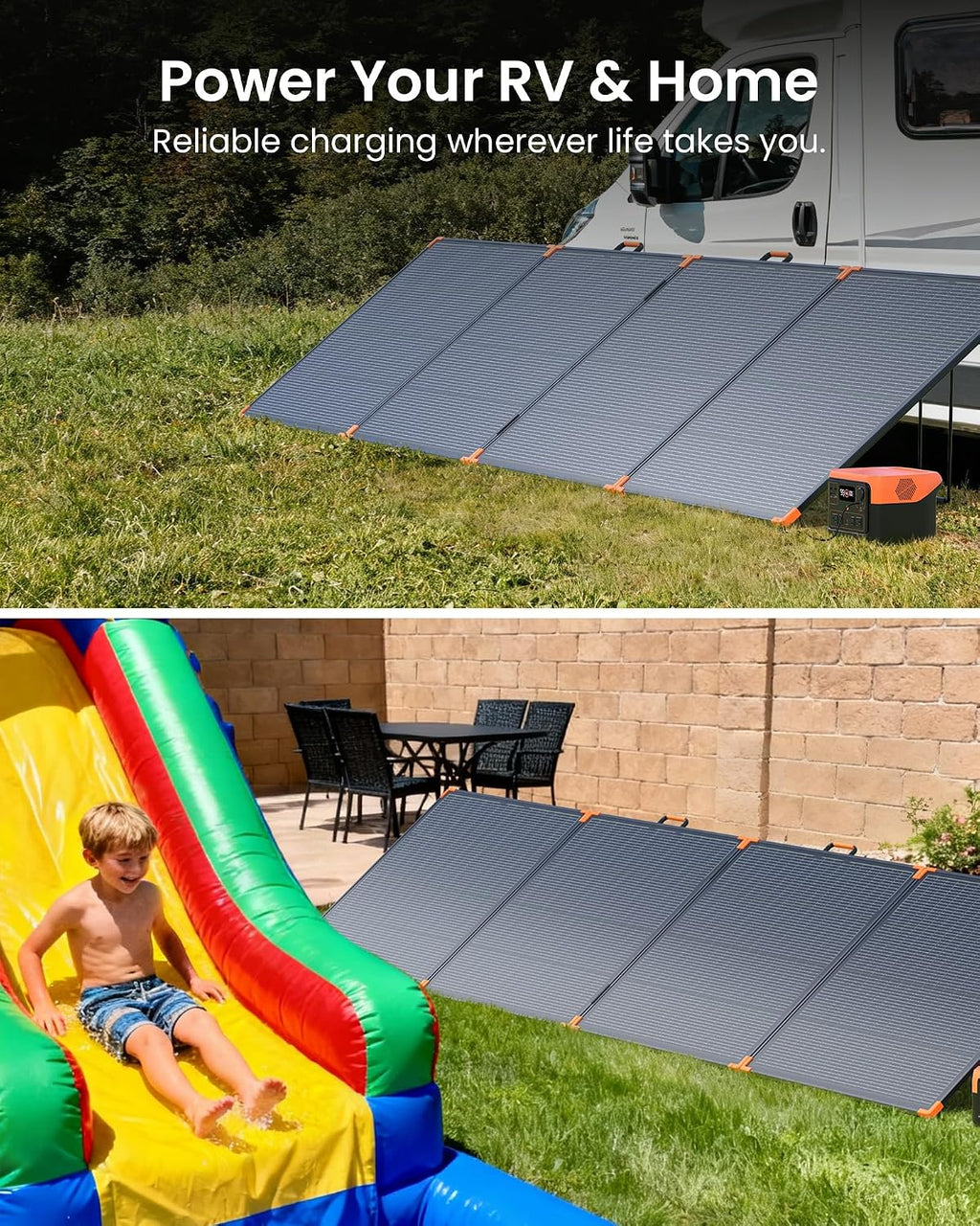 ZOUPW 480W Bifacial Portable Solar Panel,N-Type 16BB 25% Efficiency Foldable Solar Charger with Bypass Diodes for EcoFlow Delta/Bluetti/Anker C1000,IP68 Waterproof for Offgrid RV Home Backup