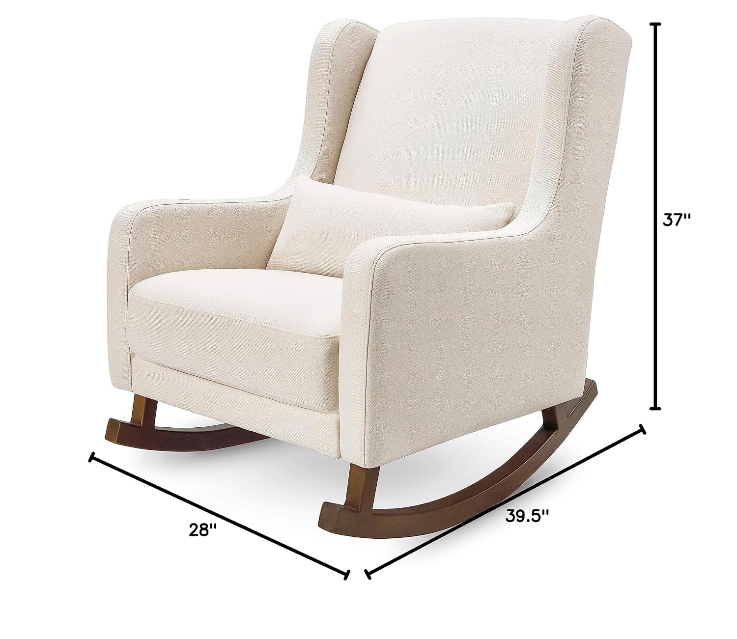 Babyletto Kai Rocker in Performance Natural Eco-Twill, Water Repellent & Stain Resistant, Greenguard Gold and CertiPUR-US Certified