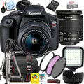 Canon EOS Rebel T7 DSLR Camera with 18-55mm f/3.5-5.6 Lens| 24.1MP APS-C CMOS Sensor | Full HD 1080/30 | DIGIC 4+ with, 64GB Memory, LED Video Light, Filter, Tripod and More (Renewed)