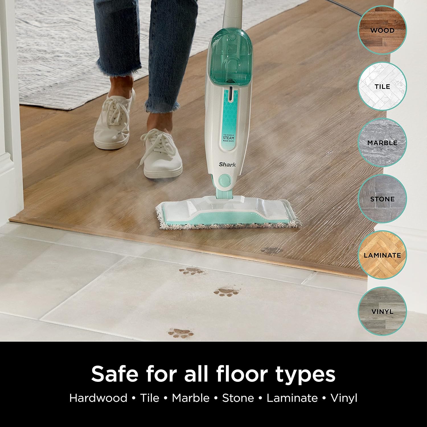 Shark Matrix Plus 2in1 Robot Vacuum & Mop with Sonic Mopping S1000 Steam Mop with 2 Dirt Grip Padsfor Hard Floors