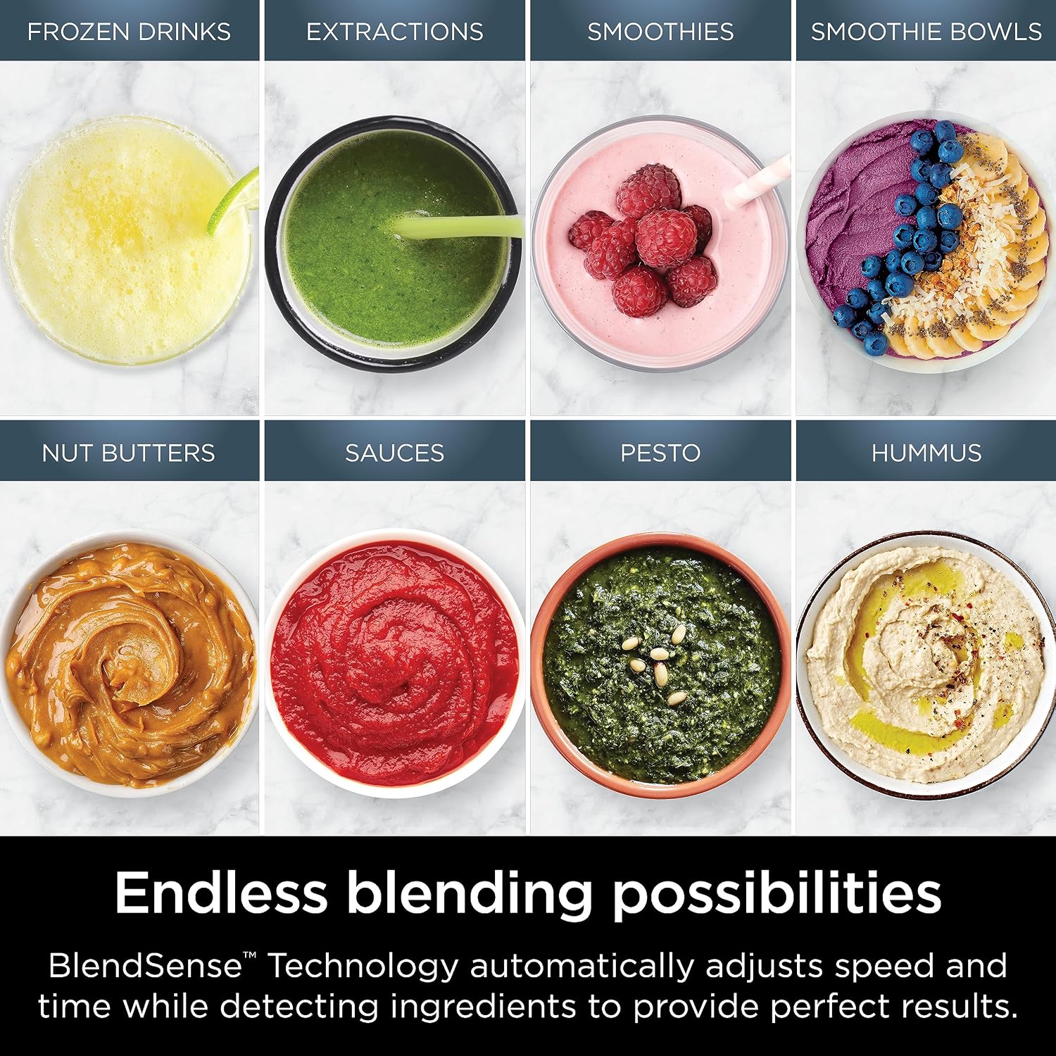 Ninja Full Size & Personal Blender I All-in-One | For-Smoothies, Food and More | BlendSense Tech I Includes 72 oz. Pitcher & (2) 24 oz. To-Go Cups with Lids | 1800 Peak Watt | Black | TB301
