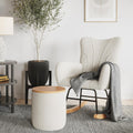 Rocking Chair - Teddy Fabric Upholstered Chair with Padded Seat and Contoured Armrests - Ergonomic Modern Rocker for Bedroom by Lavish Home (Cream)