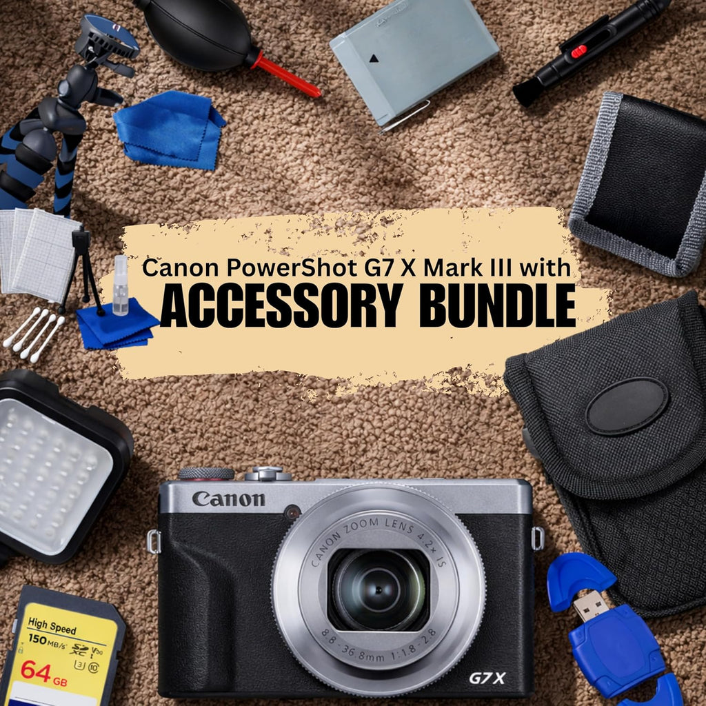 Canon PowerShot G7 X Mark III Digital Camera (Black #3637C001) with Basic Starter Bundle (Renewed)