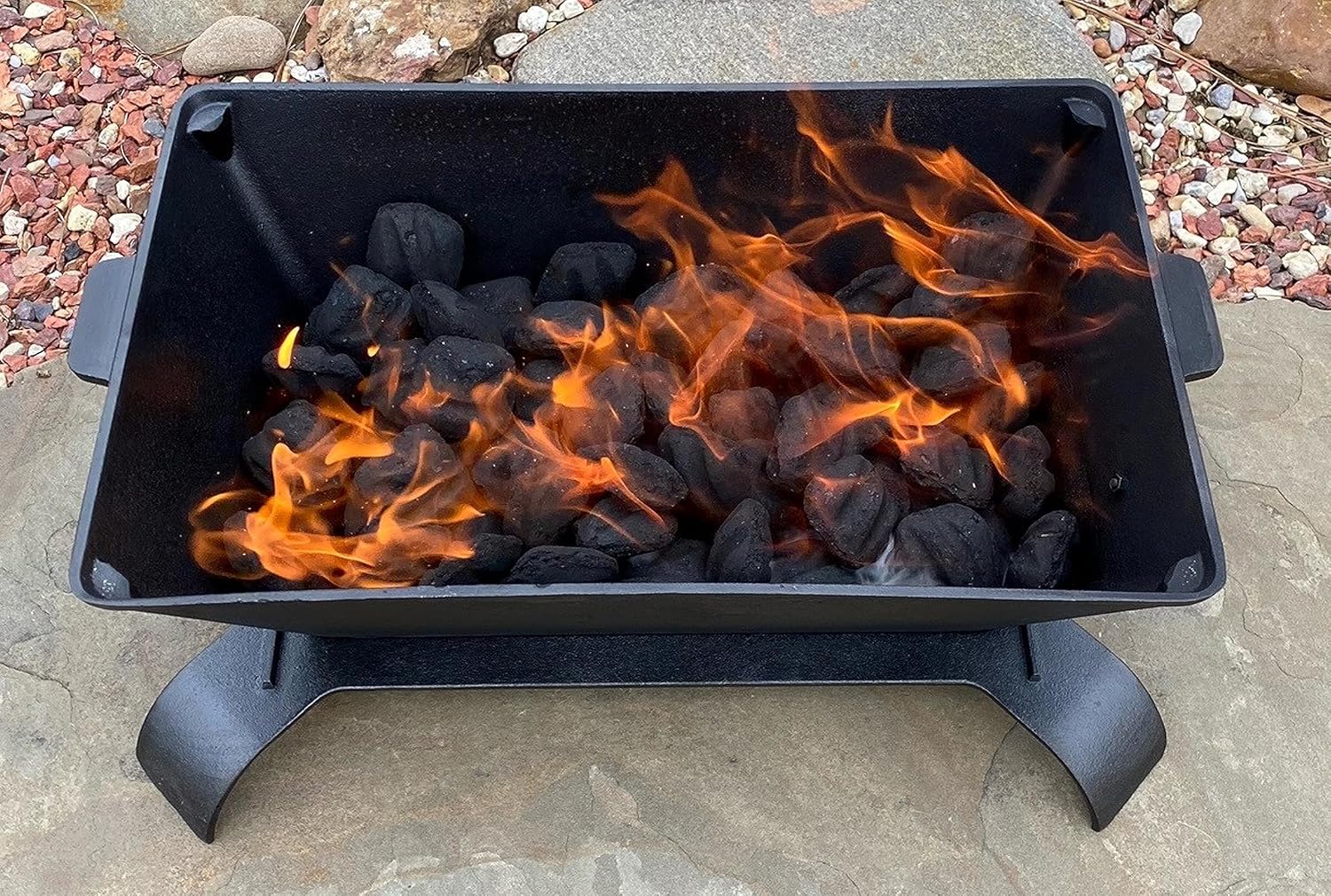 King Kooker Cast Iron Charcoal Grill 18' x 12' Cooking Area, 8.5' Grill Height