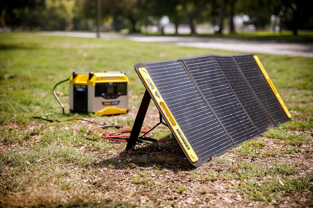 Champion Power Equipment 201246 120-Watt Portable Foldable Solar Panels with Extension Cable and Kickstand