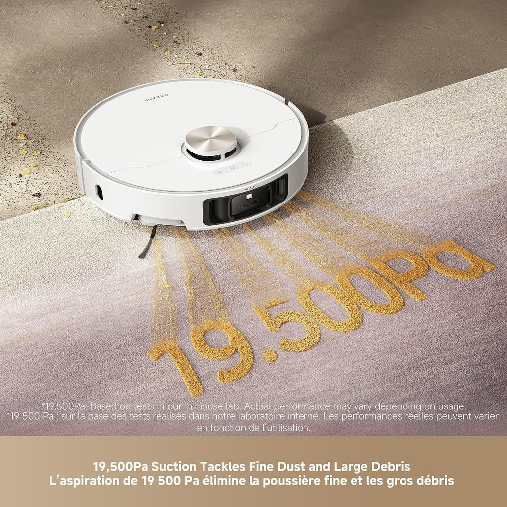 DREAME L50 Ultra Robot Vacuum and Mop White, 19,500Pa Suction, with Auto-Empty and Mop Self-Cleaning, Precise Obstacle Avoidance, HyperStream Detangling DuoBrush