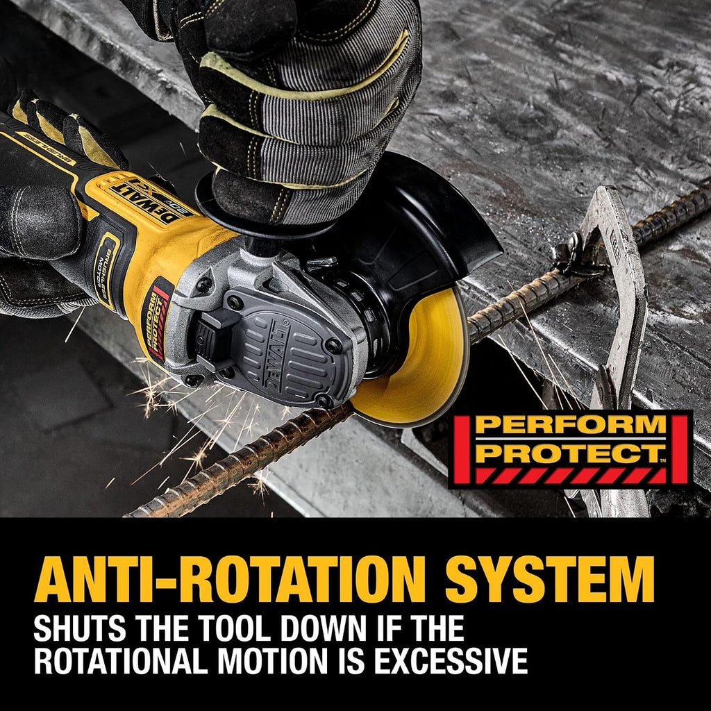 DEWALT 20V MAX* XR Brushless Cordless 4-1/2 in. - 5 in. Variable Speed Paddle Switch Grinder (Tool Only) (DCG410VSB)