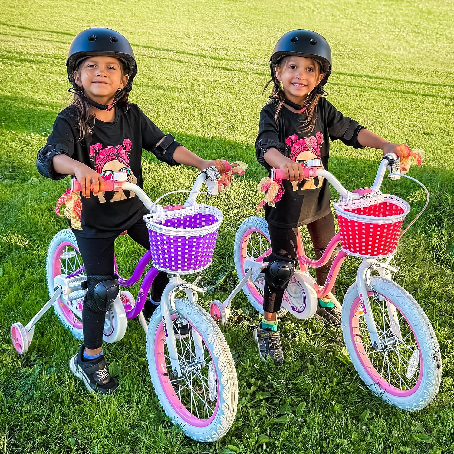 RoyalBaby Girls Bike with Training Wheels, Stargirl Kids Bicycle 12 Inch Toddlers to Big Kids 3-4 Years, Coral Red