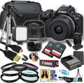 Canon EOS R50 Mirrorless Camera w/18-45mm Lens + 2pc Sandisk 64GB Ultra Memory Card + Tripod + Camera Case + More (21pc Bundle) (Renewed)