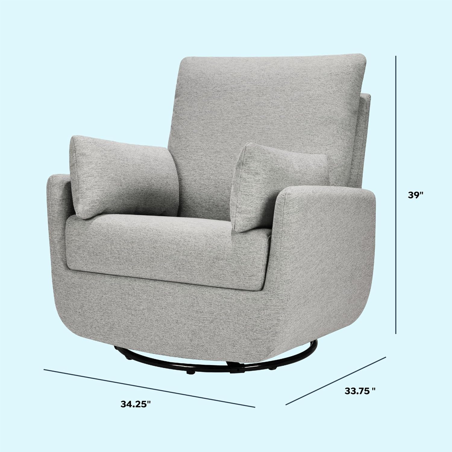 Davinci Juno Swivel Glider in Frost Grey, Greenguard Gold & CertiPUR-US Certified