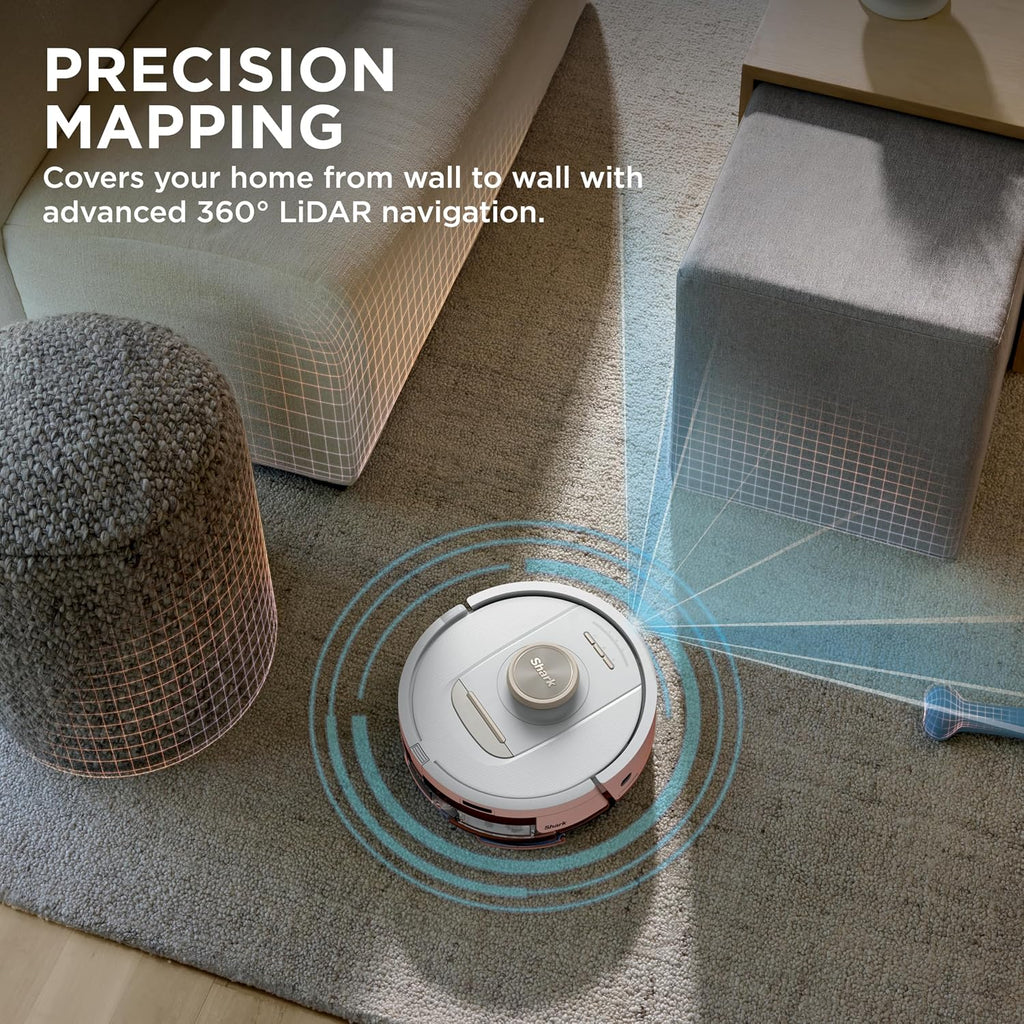 Shark Stratos | 2-in-1 Robot Vacuum & Mop for Carpets & Hard Floors | Powerful Suction & Mopping for Pet Hair | Self-Empty & Self-Clean NeverTouch Base | 60-Day Capacity | HEPA | White | AV2700ZE