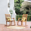 Cambridge Casual Montclair Teak Rocking Chair Set of 2, Natural Teak