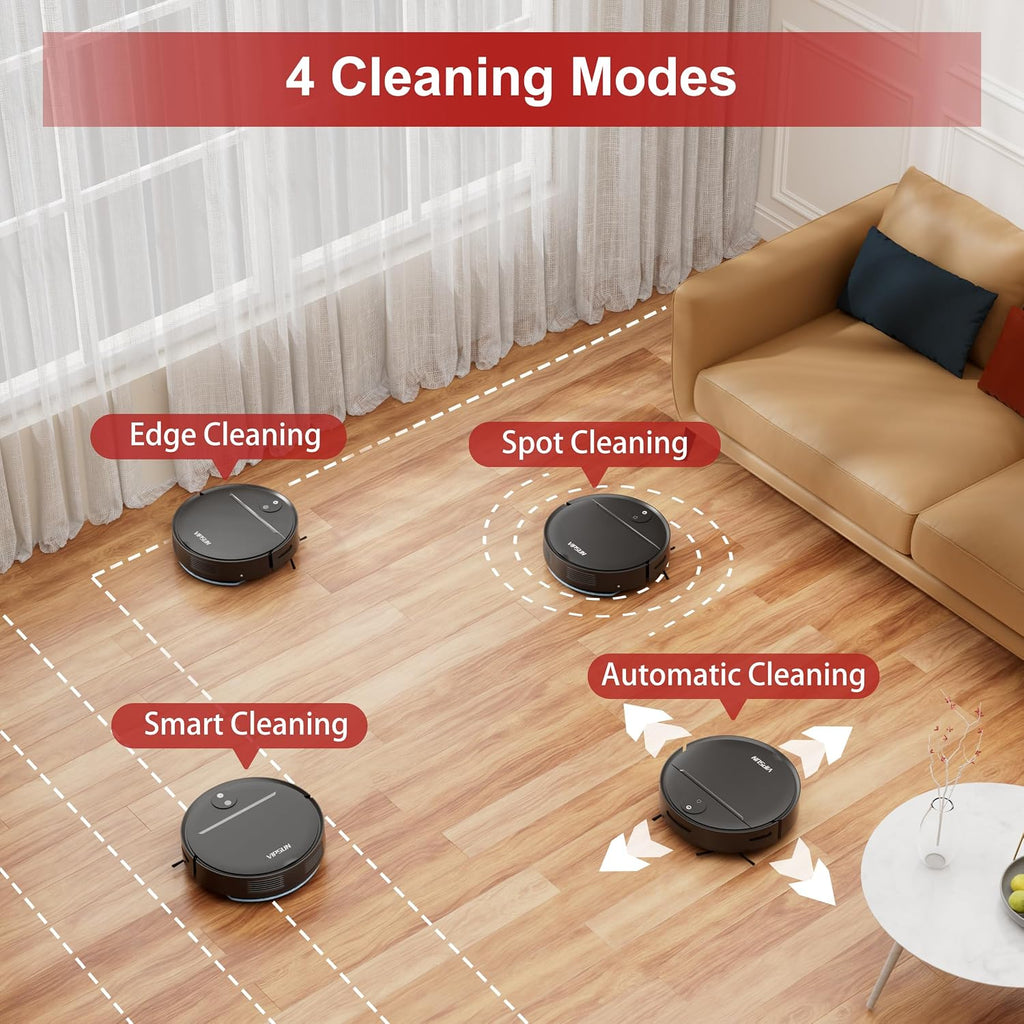 VIPSUN Robot Vacuum and Mop Combo with 4000Pa Suction, APP/Voice/Remote Control, Robotic Vacuums with Personalized Adjustment Setting, Self-Charging, Obstacle Avoidance, Smart Home Robot Aspiradora