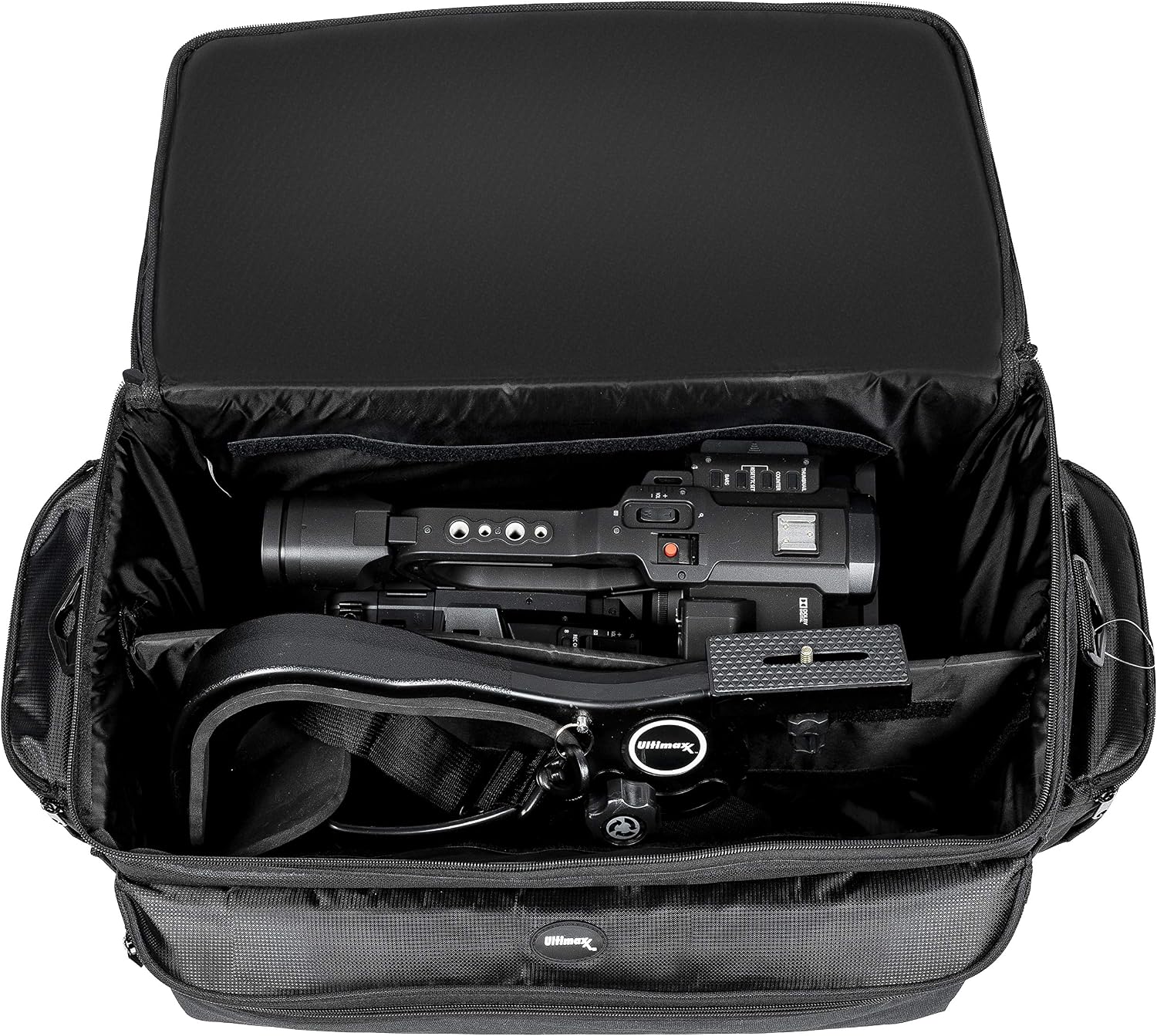 Ultimaxx Professional Well-Padded Extra-Large Water-Resistant Gadget Bag with 80' Tripod Compatible With SONY FDR-AX1, HDR-FX1000, HVR-Z1U, HVR-Z5U, HVR-Z7U, HVR-V1U, HVR-S270U, And More.