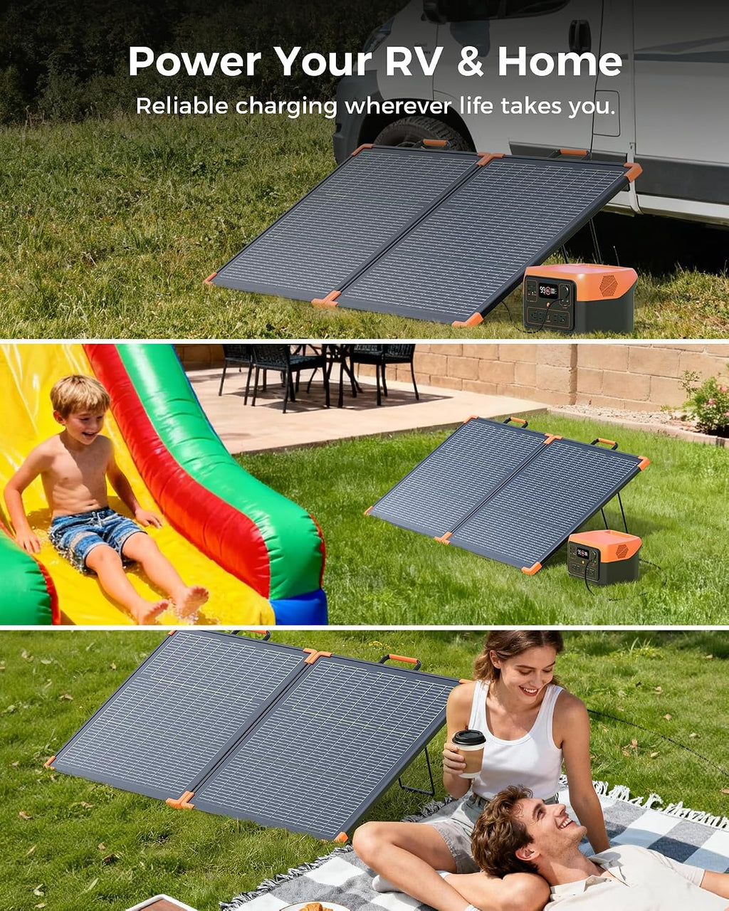 ZOUPW 110W Bifacial Portable Solar Panel, N-Type 16BB 25% High Efficiency Foldable Solar Charger for Jackery 300/Ecoflow River/Anker Solix,IP68 Waterproof for Camping RV Emergency Power Supply