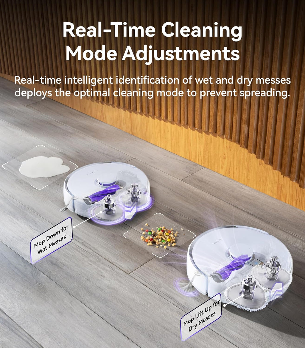 NARWAL Freo Z Ultra Robot Vacuum and Mop Combo, Dual RGB Cameras and Chips, AI Avoidance, 12000Pa Suction, Real-Time Decisions, Adaptive Hot-Water Self Wash & Self Emptying,Quiet, White (Renewed)