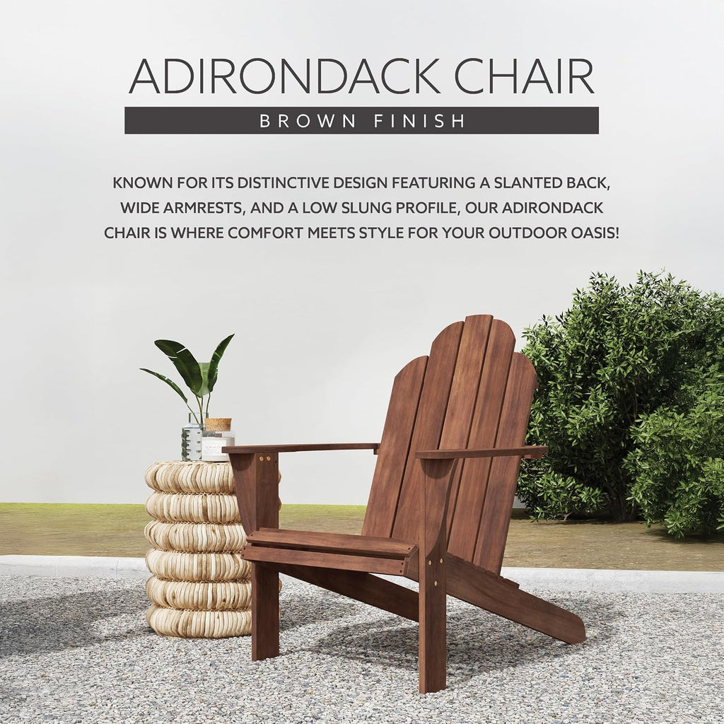 Linon Home Dcor Home Decor Teak Wood Stock Chair, 30.4' wx37.6 dx37.8 h, Stain