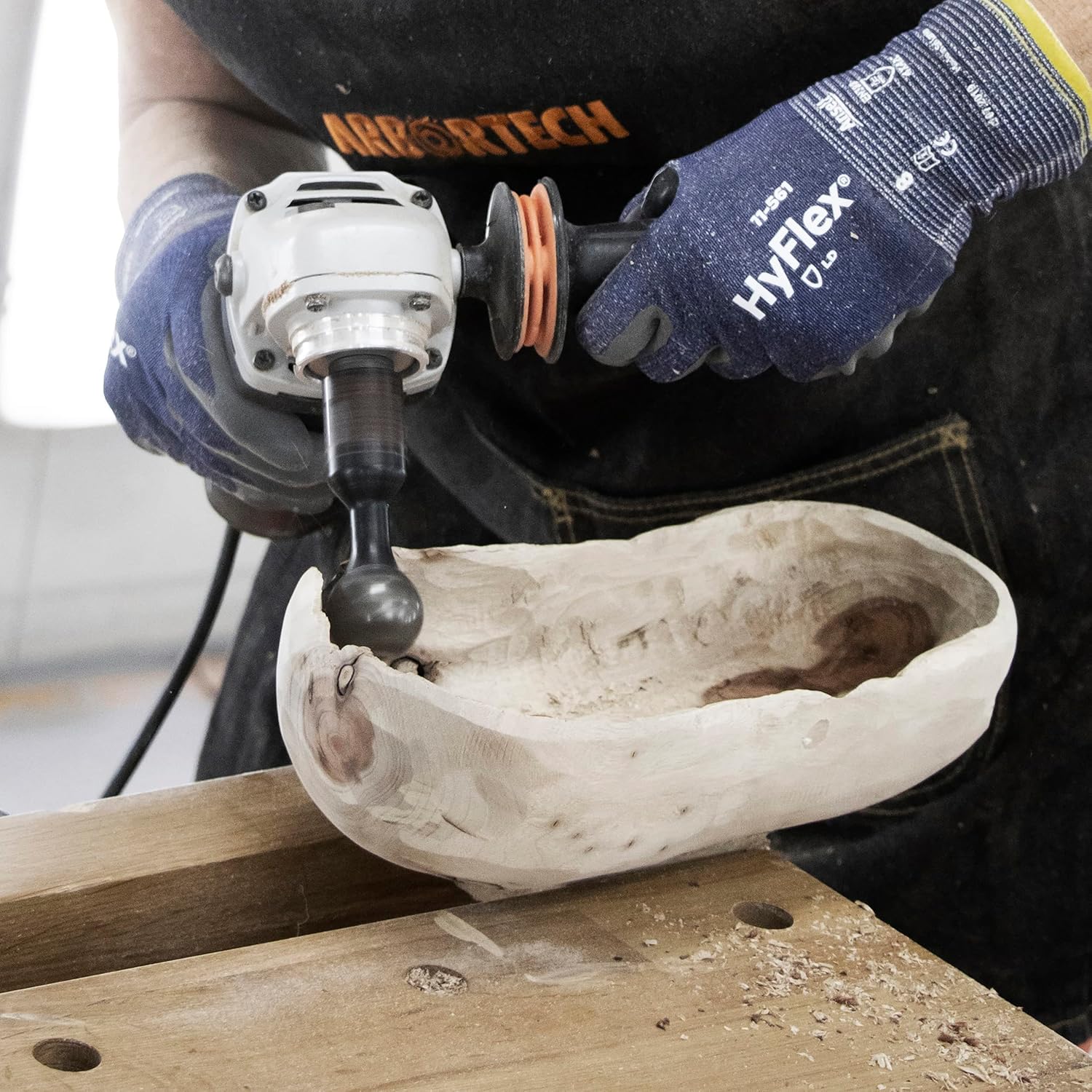 ARBORTECH Ball Gouge | Ø 30 mm Spherical Shaped Wood Gouge Power Carving Attachment for Angle Grinder | BAL.FG.2000