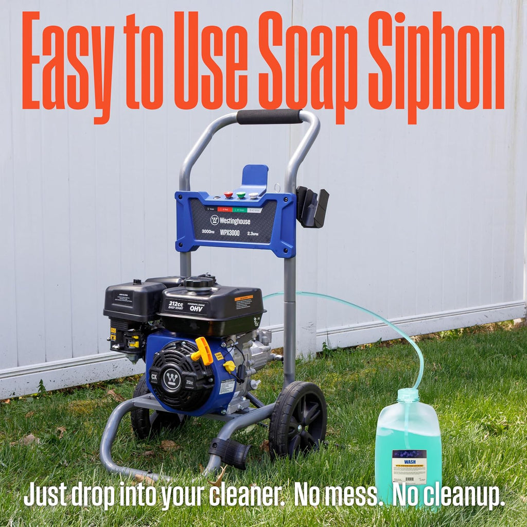 Westinghouse WPX3000 Gas Pressure Washer, 3000 PSI and 2.3 GPM, Spray Gun and Wand, 4 Nozzle Set, for Cars/Fences/Driveways/Homes/Patios/Furniture