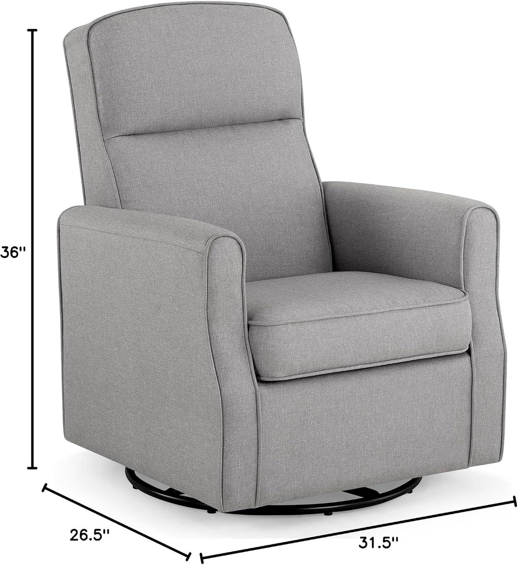 Delta Children Blair Slim Nursery Glider Swivel Rocker Chair, French Gray