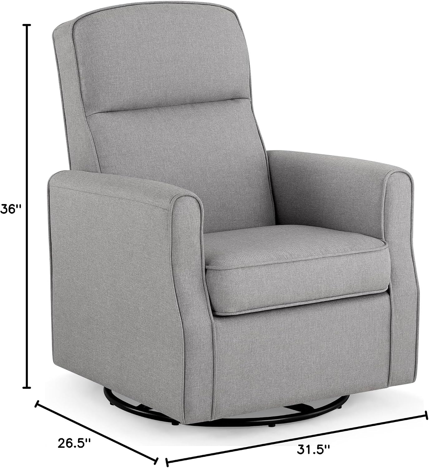 Delta Children Blair Slim Nursery Glider Swivel Rocker Chair, French Gray