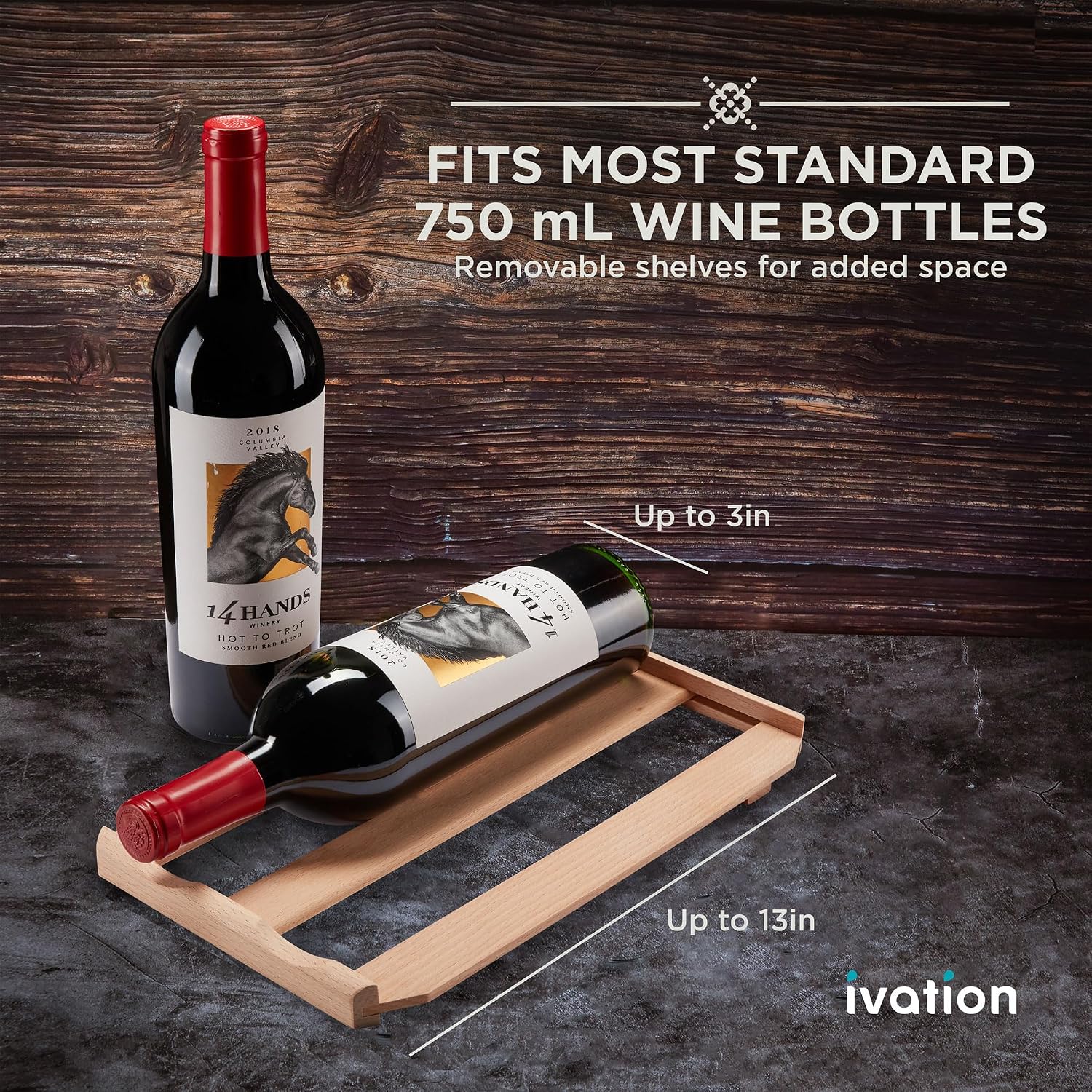 Ivation Premium Stainless Steel 6 Bottle Horizontal Thermoelectric Wine Cooler/Chiller Counter Top Red & White Wine Cellar w/Digital Temperature, Freestanding Refrigerator Quiet Operation Fridge