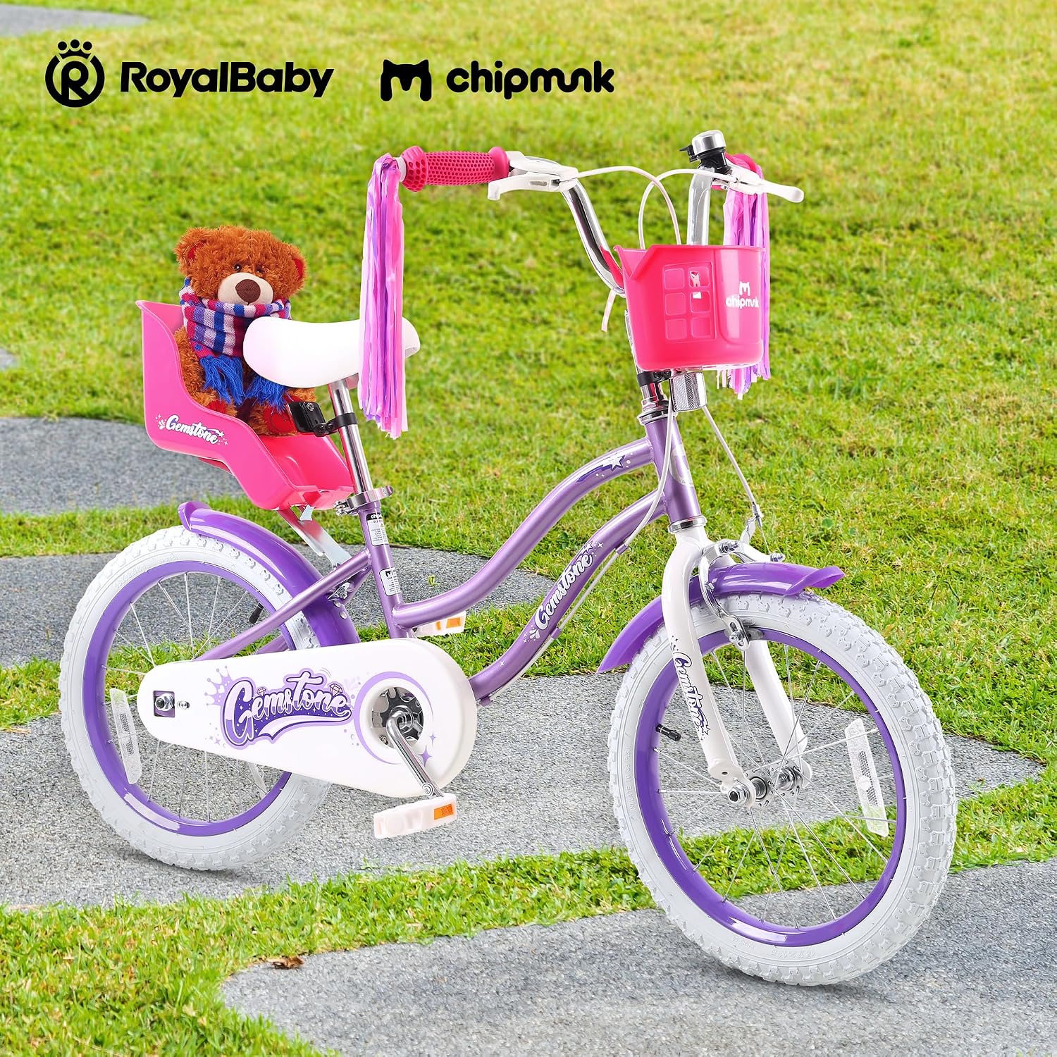 Chipmunk Kids Bike 12 14 16 18 Inch Bicycle with Training Wheels Beginners Boys Girls Ages 3-10 Years Multiple Colors