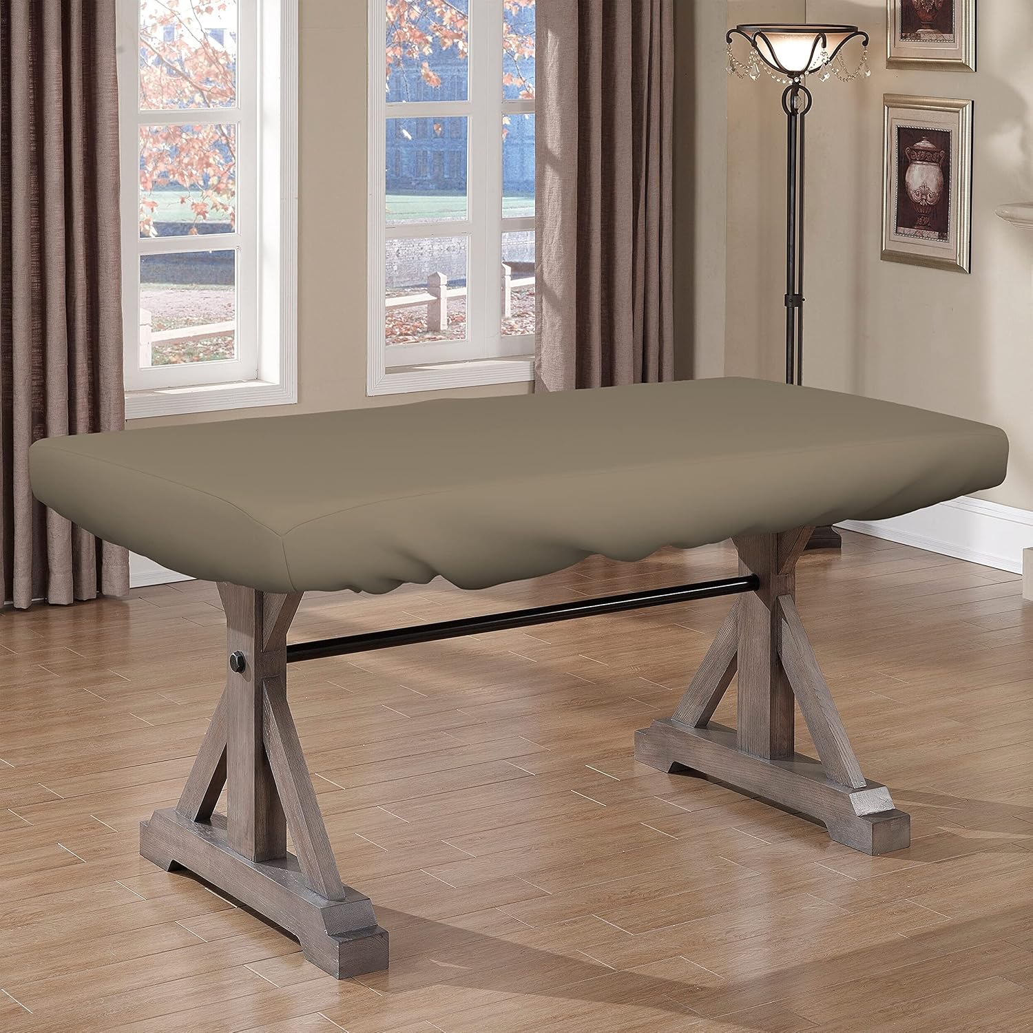 Covers & all Poker Table Cover 12 Oz Waterproof - 100% Weather Resistant Outdoor Game Table Cover with Elastic at 4 Sides (94' W x 44' D x 8' H Inches, Beige)
