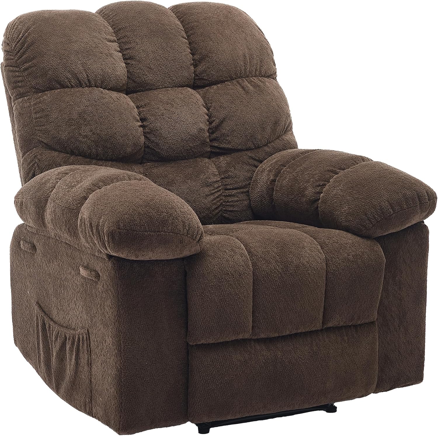 Garvee Manual Recliner Chair,Ergonomic Overstuffed Breathable Fabric Reclining Chair with Side Pockets,q235 Steel Frame Lazy Boy Recliner Single Sofa for Living Room Bedroom