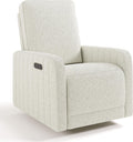 Storkcraft Kyoto Deluxe Power Recliner Swivel Glider (Ivory Boucle) – Premium Electronic Power Recliner for Nursery, Includes Dual-USB Charging Port with USB-A & USB-C, Glider Rocking Chair