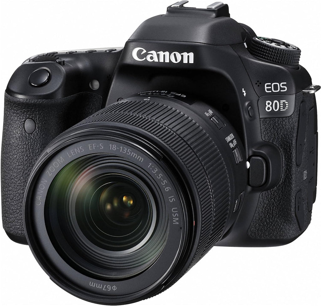 Canon Digital SLR Camera Body [EOS 80D] and EF-S 18-135mm f/3.5-5.6 Image Stabilization USM Lens with 24.2 Megapixel (APS-C) CMOS Sensor and Dual Pixel CMOS AF (Black)