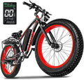 26' Fat tire Electric Bike for Adults,1500W Peak Motor, 60 Miles Range Mountain Ebike,34 MPH Speed,48V 15Ah Removable Battery, Off Road Mountain Commuting for Men,7 Speed