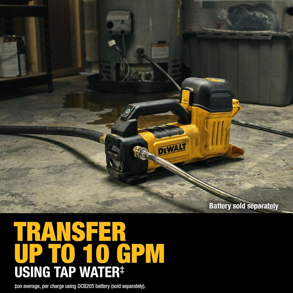 DEWALT 20V MAX Transfer Pump, 10 GPM, Powerful and Lightweight, Profesional Grade Versatility, Bare Tool Only (DCE050B)