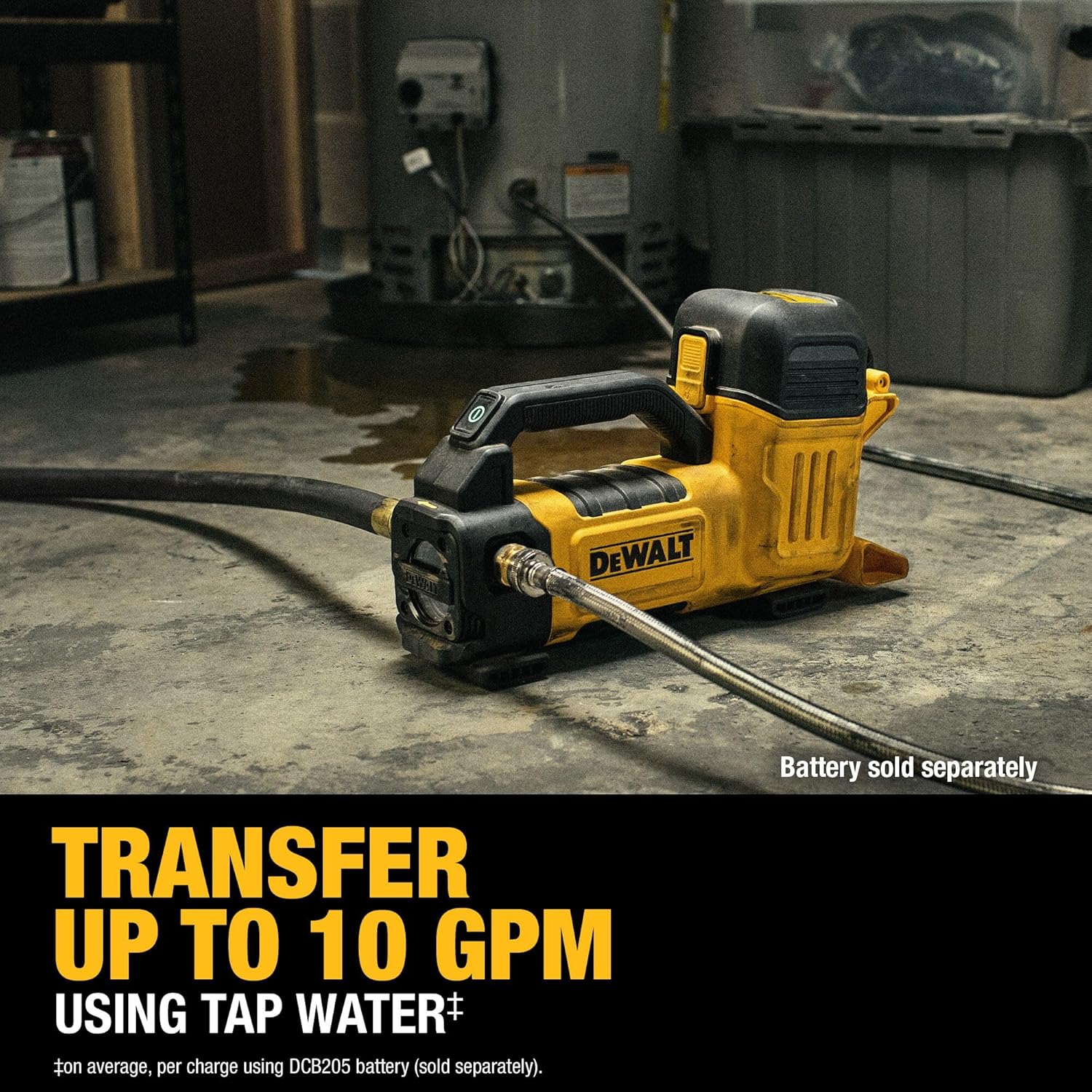 DEWALT 20V MAX Transfer Pump, 10 GPM, Powerful and Lightweight, Profesional Grade Versatility, Bare Tool Only (DCE050B)