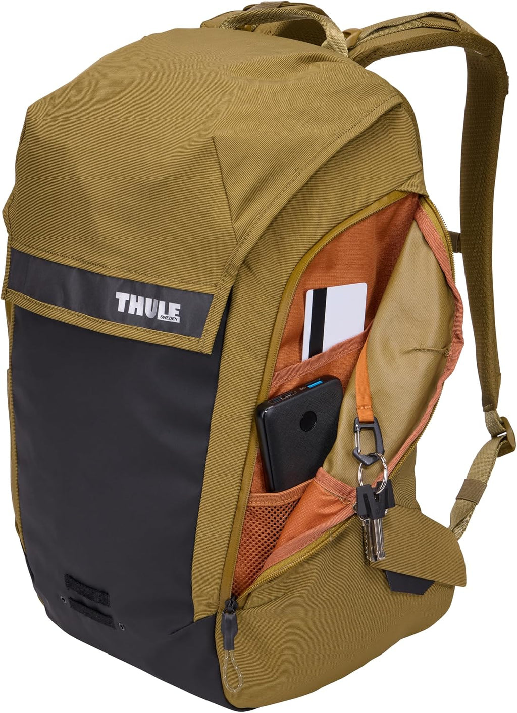 Thule Paramount Bike Commuter Backpack - 28L Capacity - Adjustable fit - 16' Padded Laptop Sleeve and 11' Tablet Pocket - Helmet Attachment - Accessible Side Phone Pocket - Taillight Loop