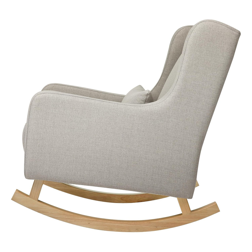 Babyletto Kai Rocker in Performance Grey Eco-Twill with Light Legs, Water Repellent & Stain Resistant, Greenguard Gold and CertiPUR-US Certified