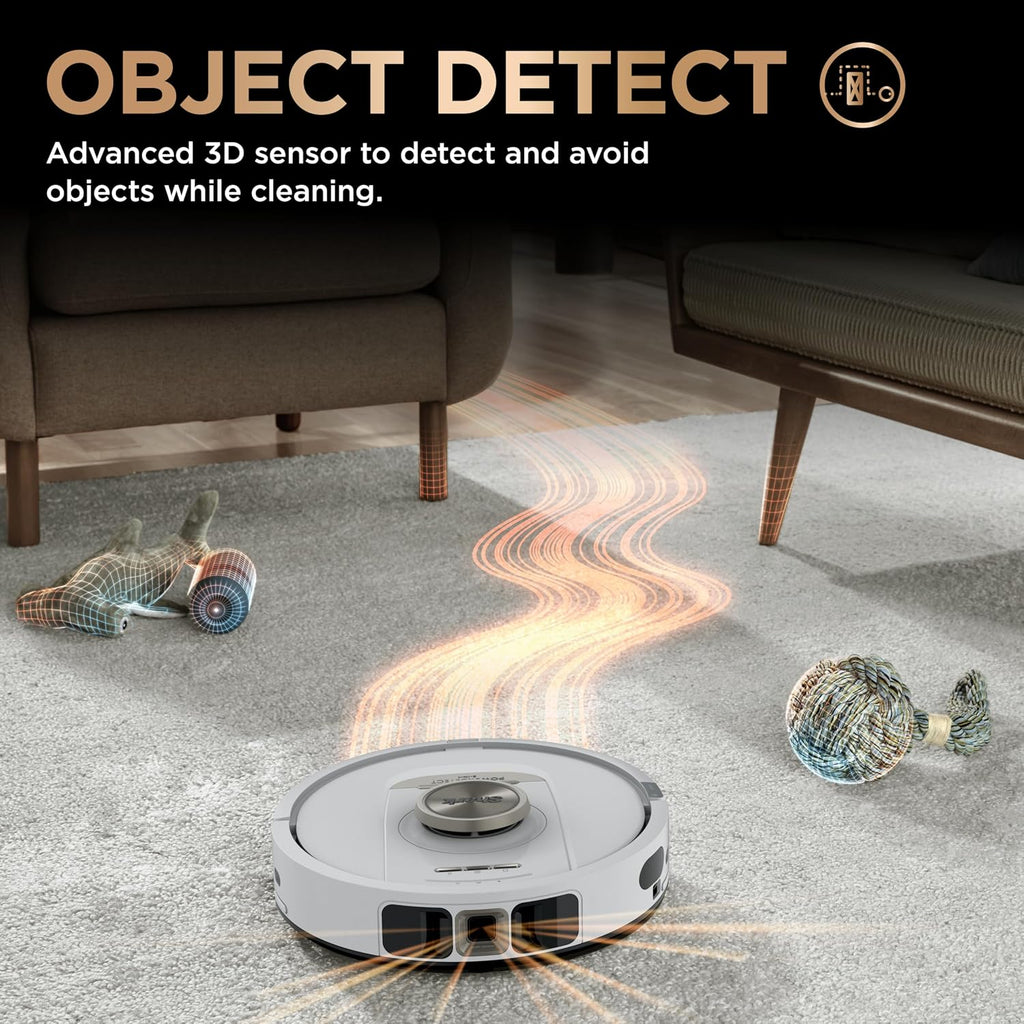 Shark Robot Vacuum & Mop Combo, PowerDetect NeverTouch Pro, Self-Emptying, Self-Refill with Self-Clean Pad Wash & Dry, 60-Day Debris Capacity, 30-Day Refill Tank, 5 Technologies, White, AV2810ZEWH