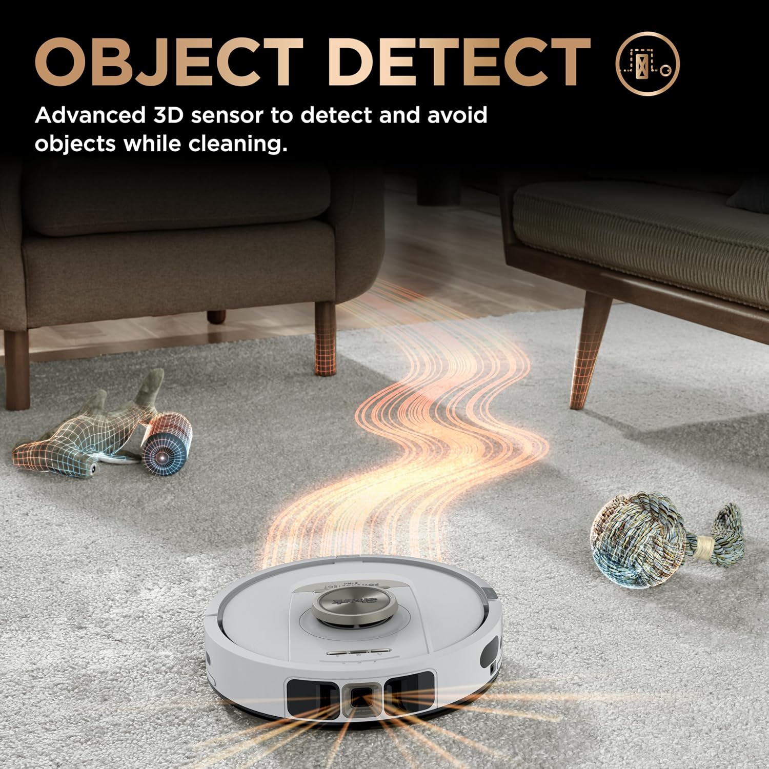 Shark Robot Vacuum & Mop Combo, PowerDetect NeverTouch Pro, Self-Emptying, Self-Refill with Self-Clean Pad Wash & Dry, 60-Day Debris Capacity, 30-Day Refill Tank, 5 Technologies, White, AV2810ZEWH